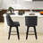 26" Height 360° Swivel Counter Bar Stools Faux Leather Upholstered Kitchen Island Stools, Wrinkle-Resistant & Wipe-Clean (4-Stool Set)-562067654-562067658