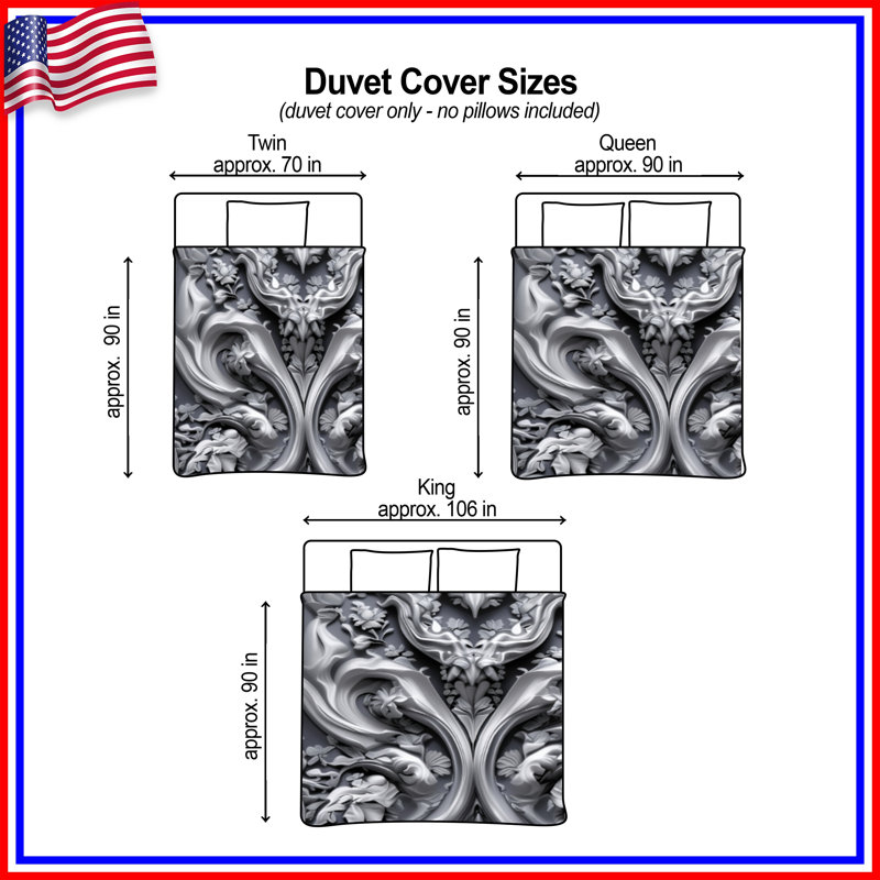 Intricate Baroque Floral Duvet Covers, Twin