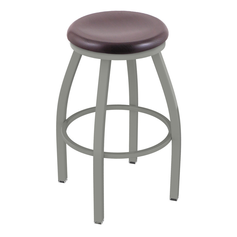 XL 802 Misha Swivel Stool, Dark Cherry Oak, Anodized Nickel, Extra Tall (36” Seat Height)