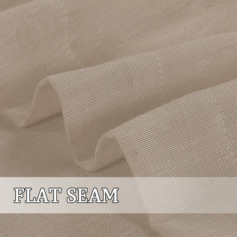 Dawan Natural Linen Sheer Curtains Flax Linen Blended Curtain Panels Living Room Solid Semi-Sheer Grommet Semitransparent Semi-Sheer Soft Privacy Drapes