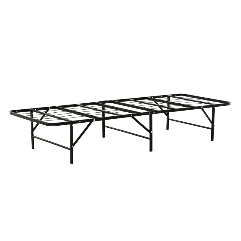 Lit plateforme en métal et base de matelas à conception compacte, avec de nombreuses options de rangement