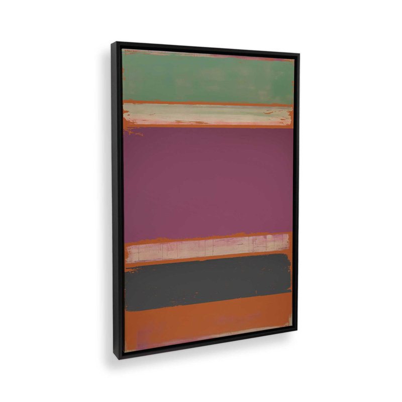 18 "x 12" Fuschia Fields of Tranquility, reproduction sur toile, Cadre flottant noir satiné, H 20 po x l 14 po x P 1,75 po