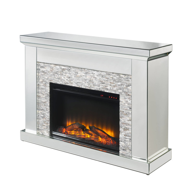 Mirrored And Stone, Led Electric Fireplace, Touch Panel, Remote Controller, Adjustable Temperature, Timer, Only, , Heating Area, Watt, Voltage, Product Width, Height, Depth, Weight Fireplace With