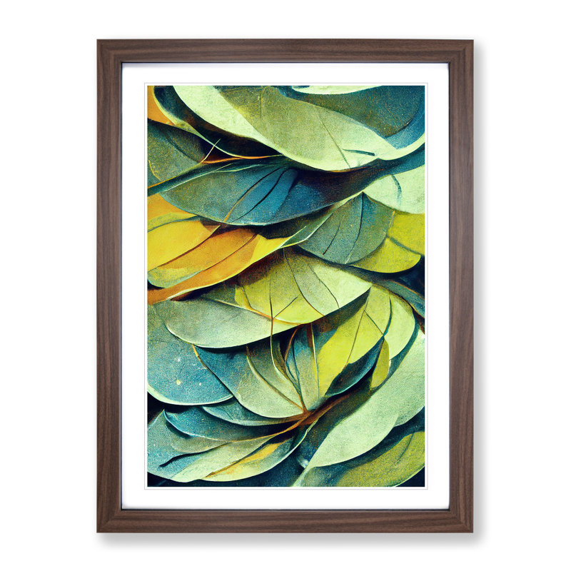 Leaf - Framed Print, 64cm H x 46cm W x 2cm D, Walnut