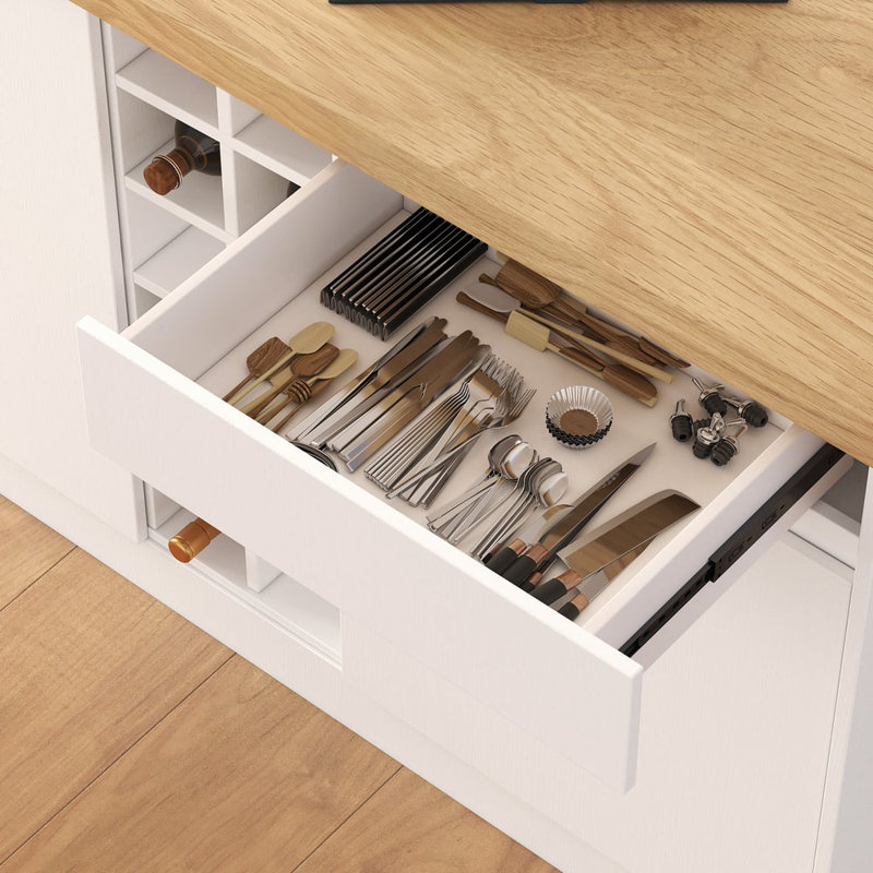 Fosenbauer 182.9Cm Kitchen Island, White/Brown