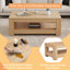 Une table basse moderne et pratique en bois naturel. La table basse à double couche est fabriquée en panneau de fibres à densité moyenne. Convient au salon (table incluse seulement)-707526748