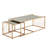 Jamariah Champagne Gold Finish Textured Mirror Top Nesting Coffee Table