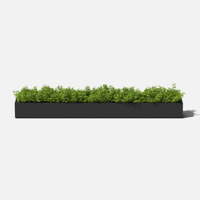 Boîte à fleurs en plastique Geo Series, Noir, H 3 po x l 32 po x P 3,5 po, Ensemble de 1