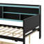 Lit de jour moderne pour les amateurs de divertissement, avec bureau intégré et éclairage, cadre de lit en bois à 3 sections avec rangement pour livres-1158865746-1158865759
