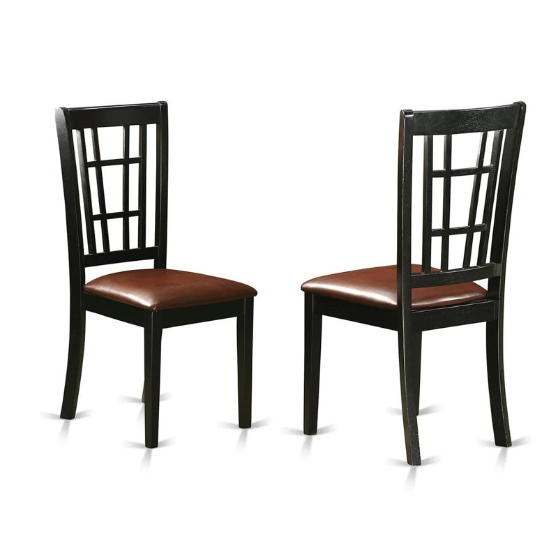 Ensemble de table de salle à manger 9 pièces moderne comprenant une table rectangulaire en bois avec feuille papillon et 8 chaises en similicuir, noir et cerise