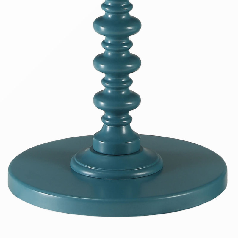 Table de bout à piédestal Fiama, Bleu sarcelle, H 22,25 po x l 17 po