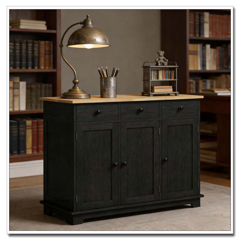Armoire de rangement moderne avec conception anti-basculement, Noir