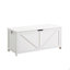 Coffre de rangement, banc de rangement, organisateur de coffre à jouets rétro, banc de rangement d'entrée avec 2 charnières, assemblage facile, blanc