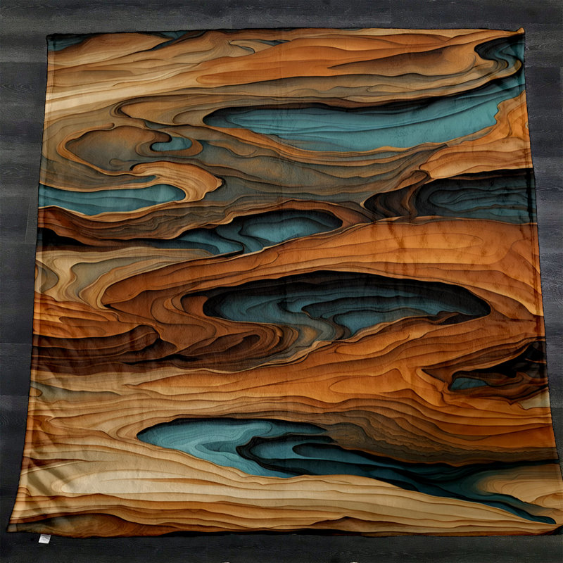 Throw Blanket, 68" W x 80" L, Orange, Abstract