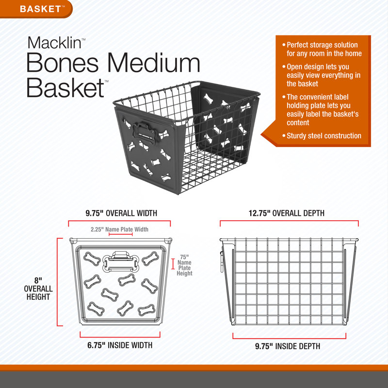 Panier en métal/métallique, Gris
