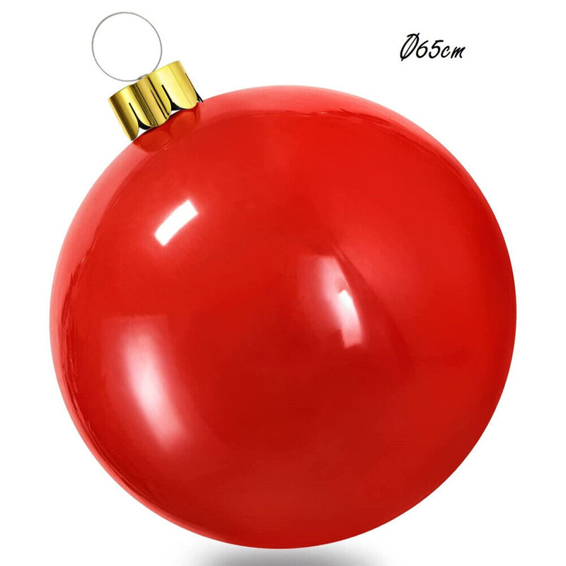 18cm Holiday Ball Ornament, 18cm H x 15cm W x 10cm D, Red