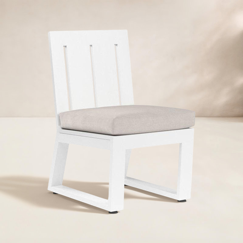 Chaise d'appoint de patio avec coussin Camela, Toile Sunbrella® naturel