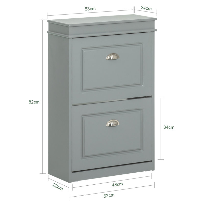 Petit vestibule gris avec 2 tiroirs, Gris, 32.5"H x 21"W x9.4"D