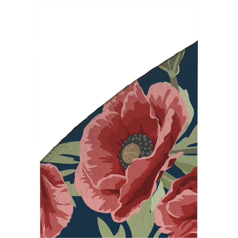 Poppie Soft Step Outdoor Area Rug, Navy, Round 5'