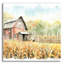 Art mural en verre épique «Countryside Autumn Barn 3» par Nicole DeCamp, 12 po x 12 po