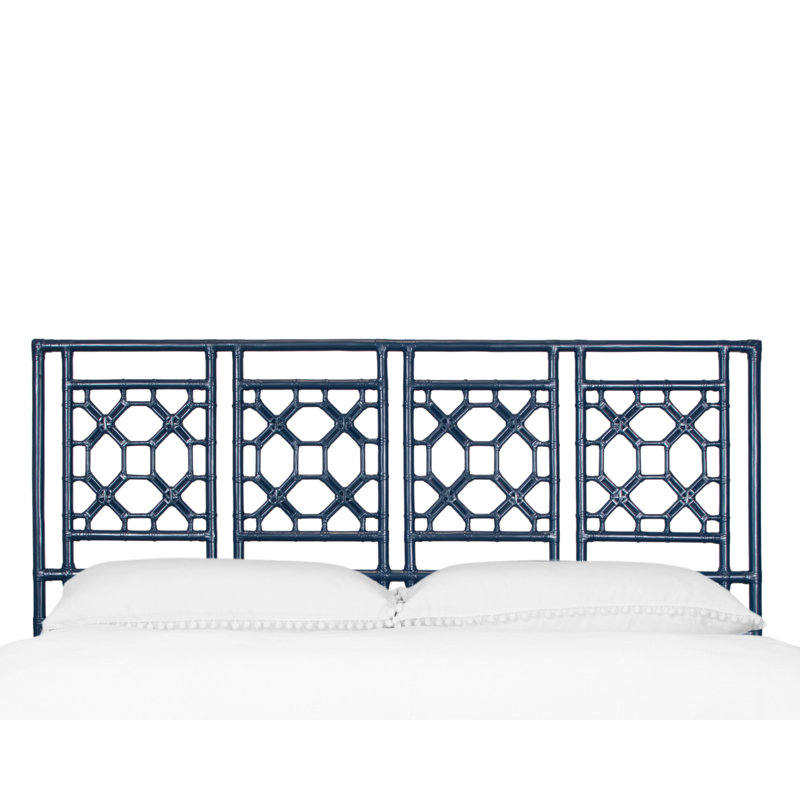 Lattice Back Standard Bed, King, Navy Blue