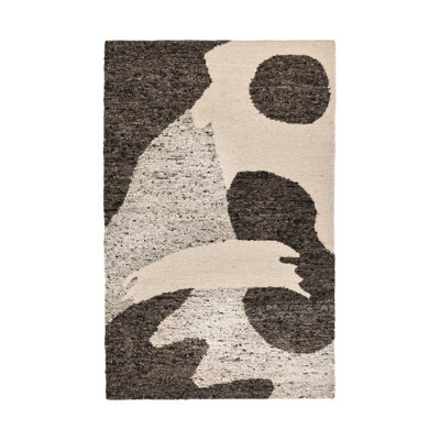 Hesperia Hand Woven Wool Fabric Cedar Brown Pattern Rug