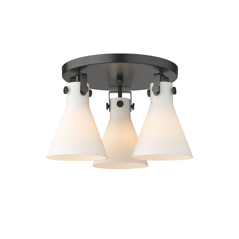 Plafonnier encastré 3 lumières Skokie, Blanc mat, Noir mat