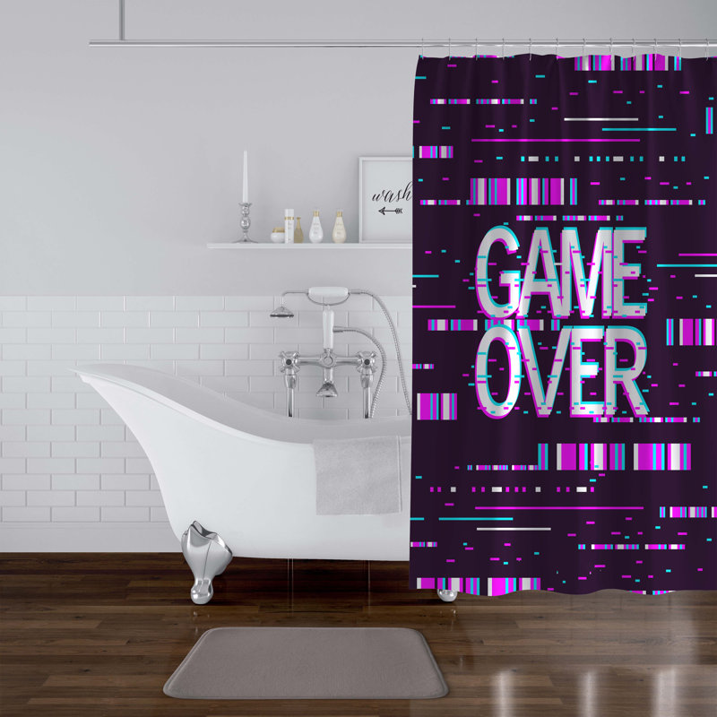 Anzar Abstract Shower Curtain, 70" H x 71" W