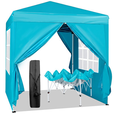 6.5×6.5 Ft Folding Canopy Tent, Right-angle Waterproof Shelter With Dual Doors & Windows, Foldable Portable Design For Backyard Party Outdoor Camping Use