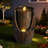 Outdoor Barrel Water Fountain with Lights Rustic Wood Look Resin Handmade Waterfall Garden Decor-1061374386