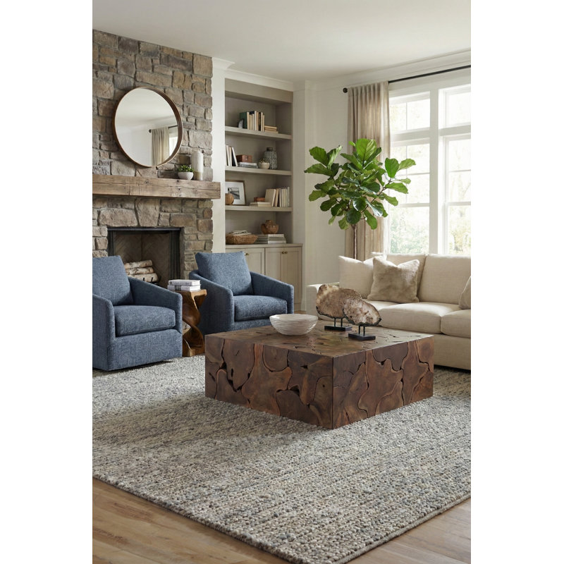 Teak Chunk Solid Wood Block Coffee Table
