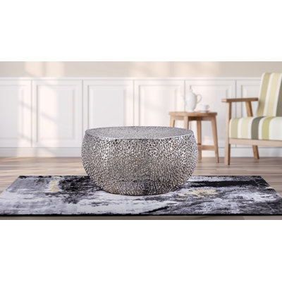 Table basse ronde en argent