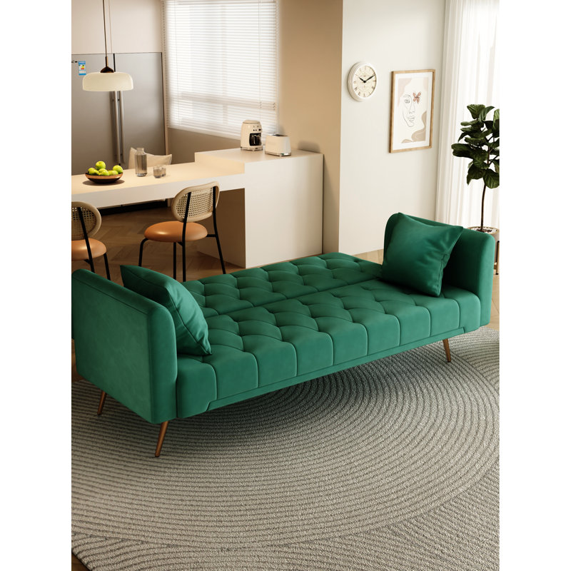 Lit en velours de 180 cm, idéal pour les petits espaces, multiples réglages, construction robuste, montage facile, canapé deux places de 180 cm avec 2 configurations possibles, conception polyvalente