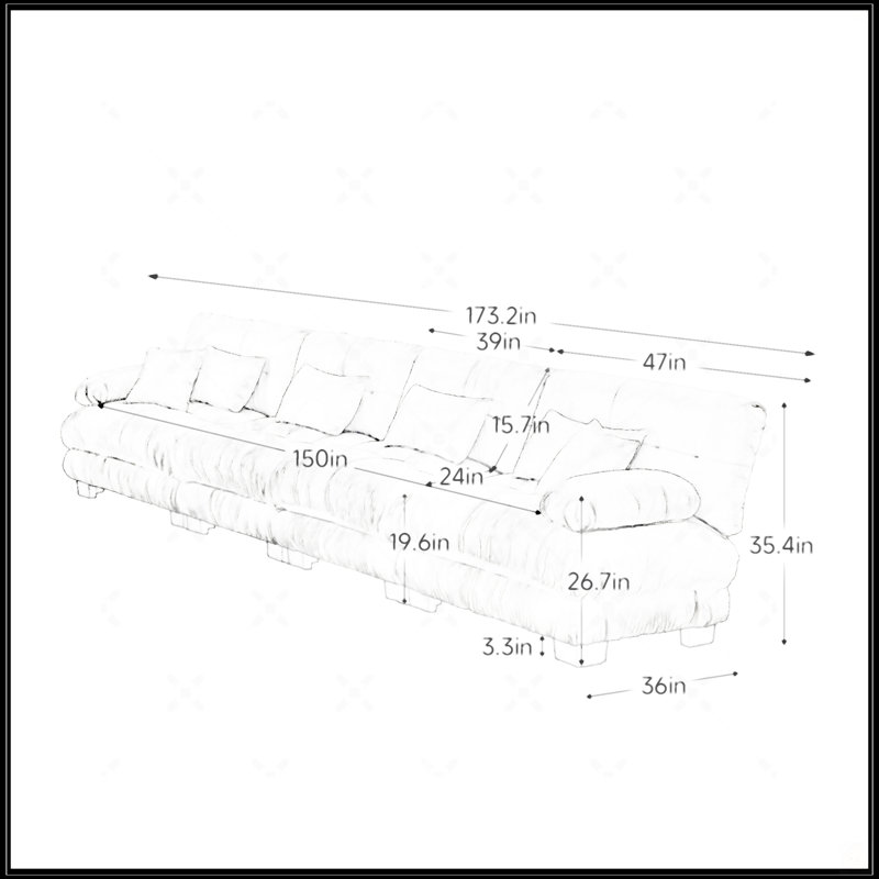 Canapé modulaire 4 places, Vert