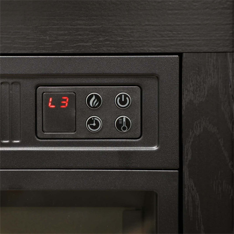 27" Electric Fireplace Heater with Mantel, Remote Control, Black