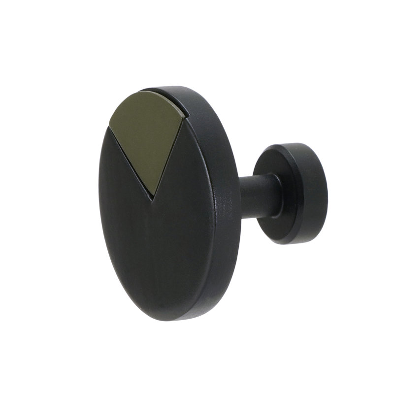 Spectra large round knob in Matte Black finish with Magpul Green