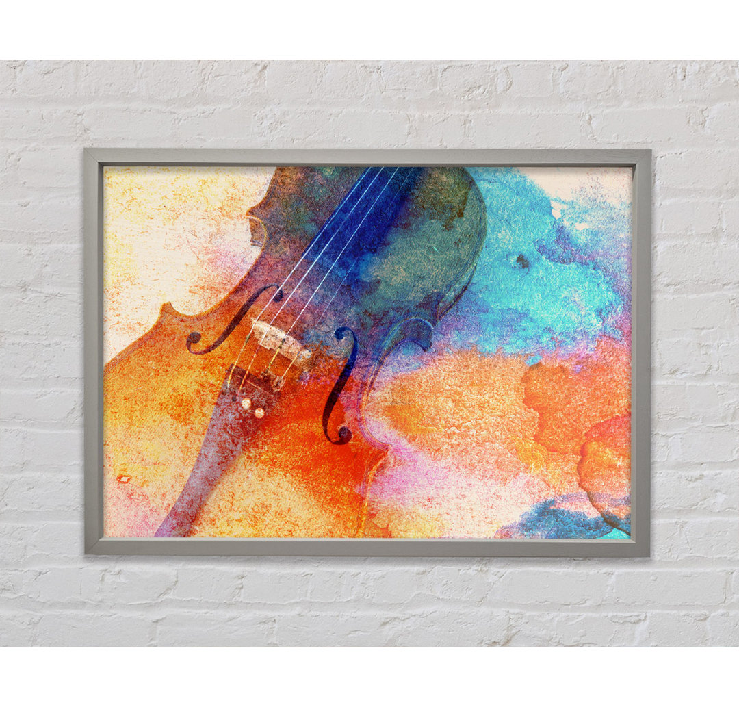 Aquarell Splash Violine - Einzelner Bilderrahmen Kunstdrucke auf Leinwand