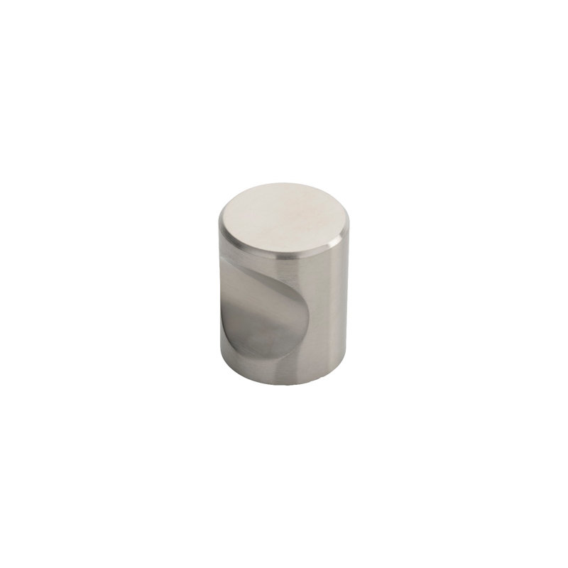 Stainless Steel Cylindrical Knob, Satin Stainless Steel, 2cm
