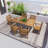 Patio Dining Chair Of 2, Hips Material, Wood Grain For Deck Pool Backyard, , Brown 2 , Hips, Faux Long-Lasting Stability, Beige-643886873