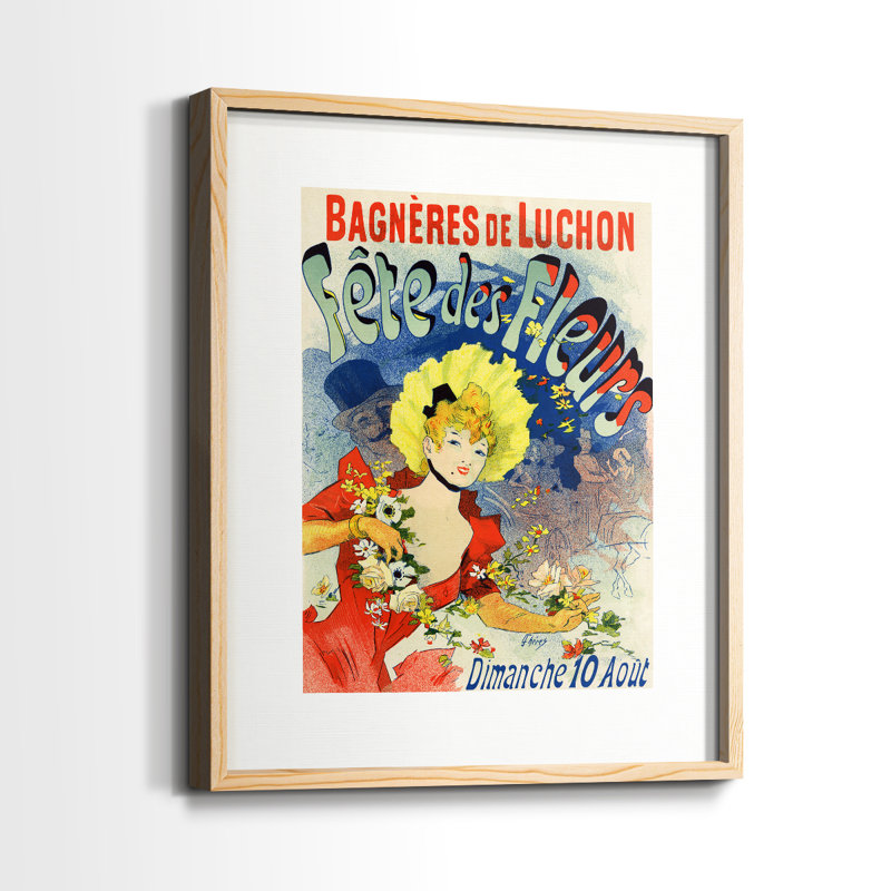 Fête des fleurs, reproduction encadrée - bois massif, Naturel, H 30 po x l 24 po