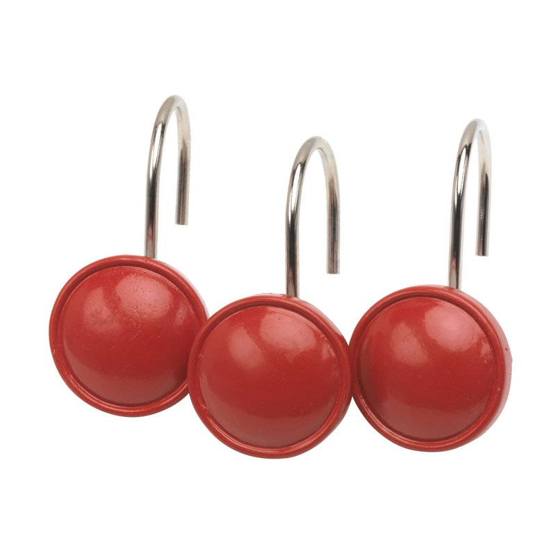 Jamarl Rust Resistant Shower Curtain Hook, Red