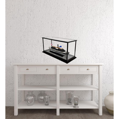 Présentoir 16 "brun et noir avec vitrine de style Virginia