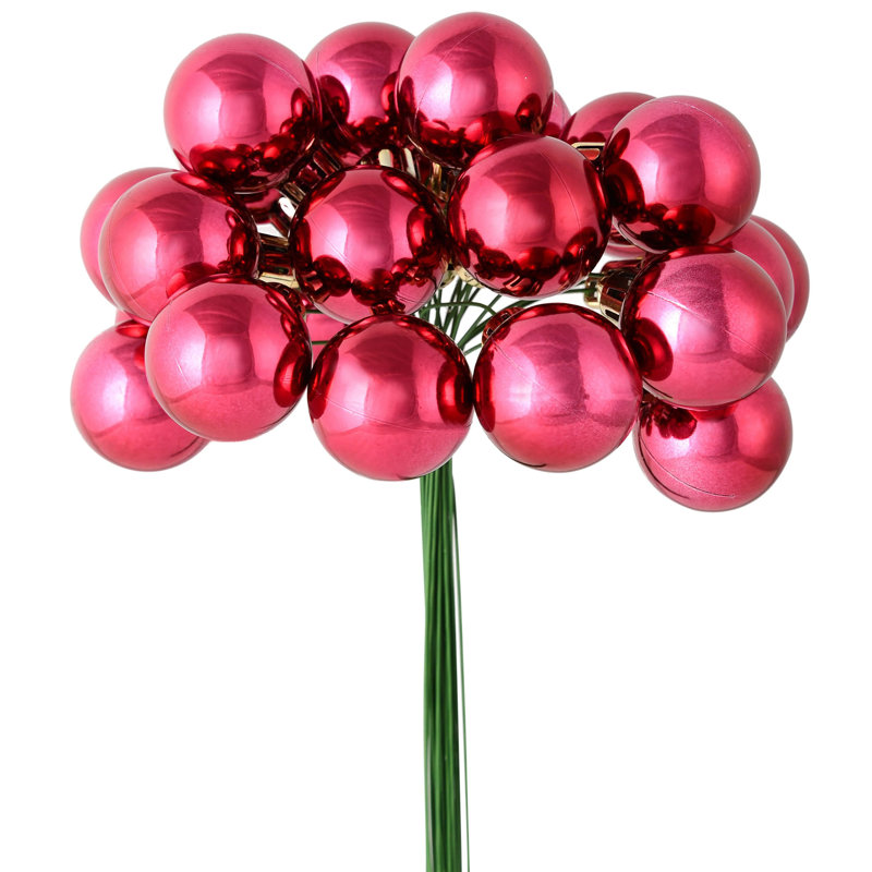 Décoration de Noël boule brillante 1 "x 24", Rouge baie