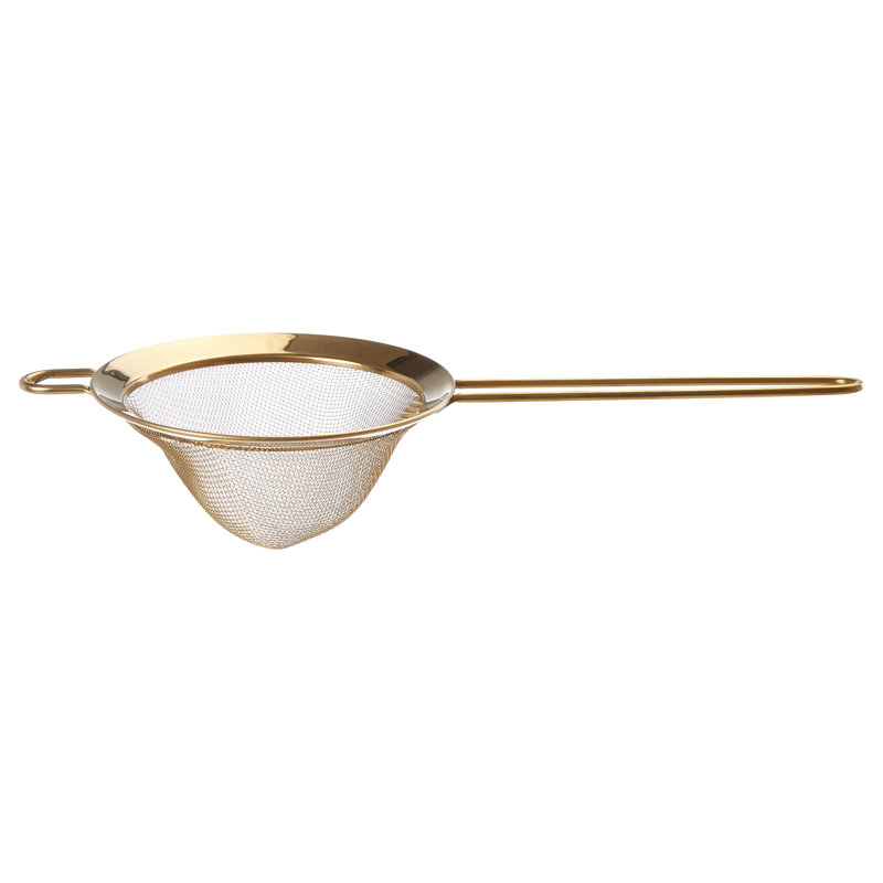 Canora Grey Dobson Mesh Food Strainer, 8cm H x 33cm W x 14cm  D, Gold