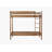 Natural Rubber Wood Twin-Over-Twin Bunk Bed With Boucle Upholstered Headboard, Footboard, Ladder, And Safety Guardrails