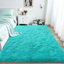 Tapis uni bleu moelleux pour salon chambre à coucher chambre d'enfant chambre d'enfant