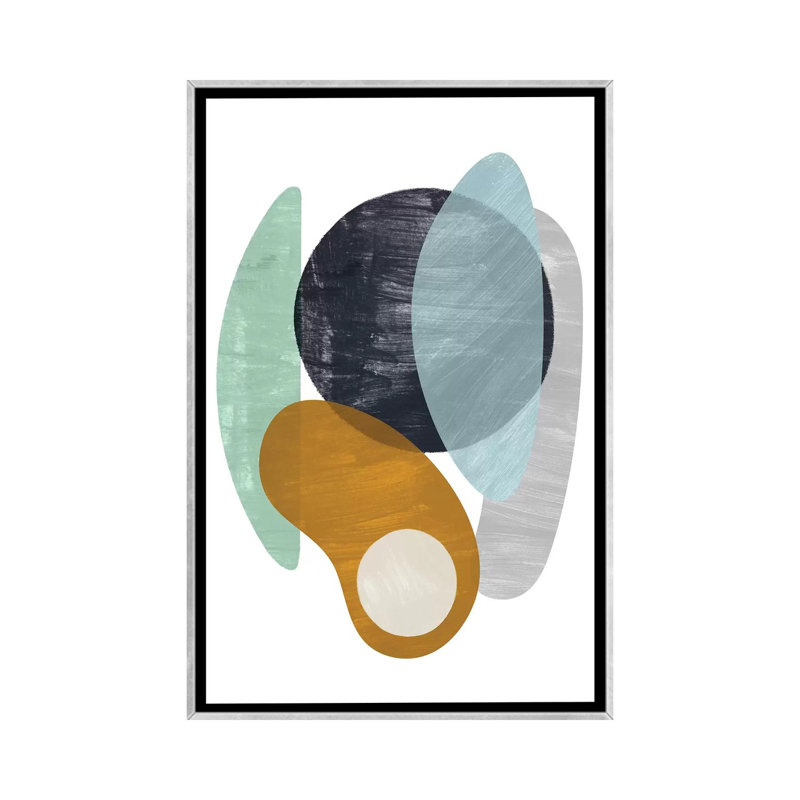 «Naturess I» par Grace Popp - impression d'art graphique, Toile avec cadre argenté, Pas de tapis, H 60 po x l 40po x P 1,5 po