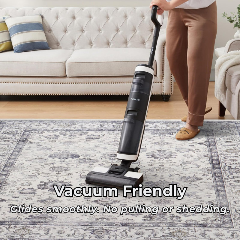 Traditional Chobi Cashmere-Feel Area Rug & Runner, Non-Slip Washable Living Room Carpet, Rectangle 40 x 60 cm