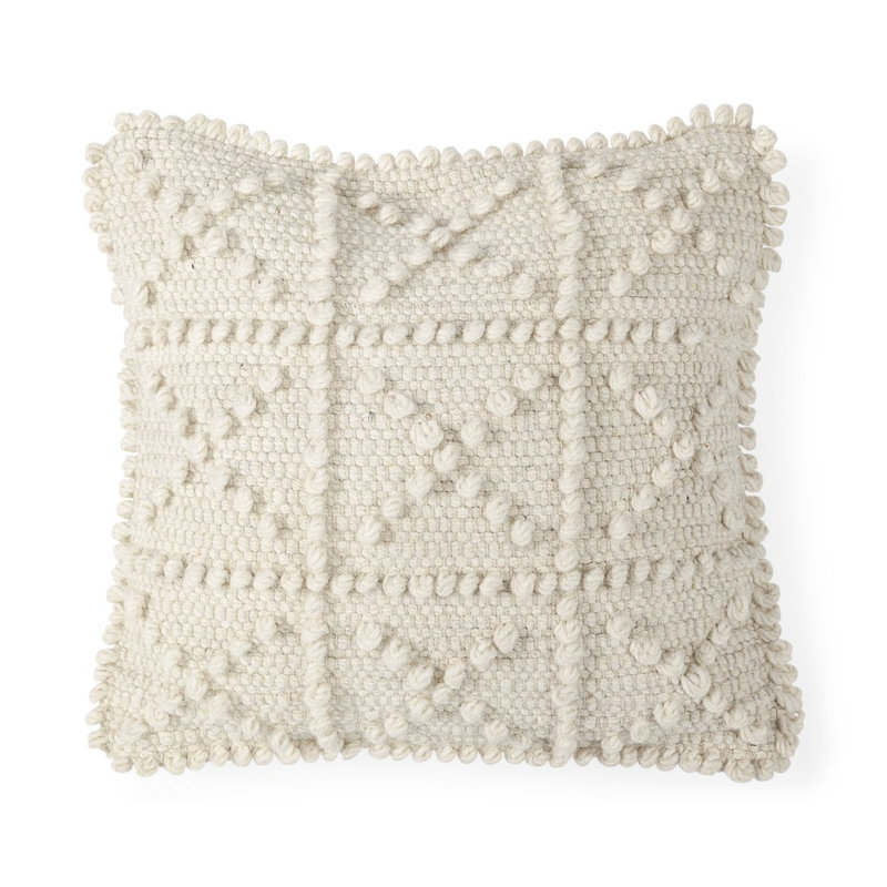 Housse de coussin blanc cassé