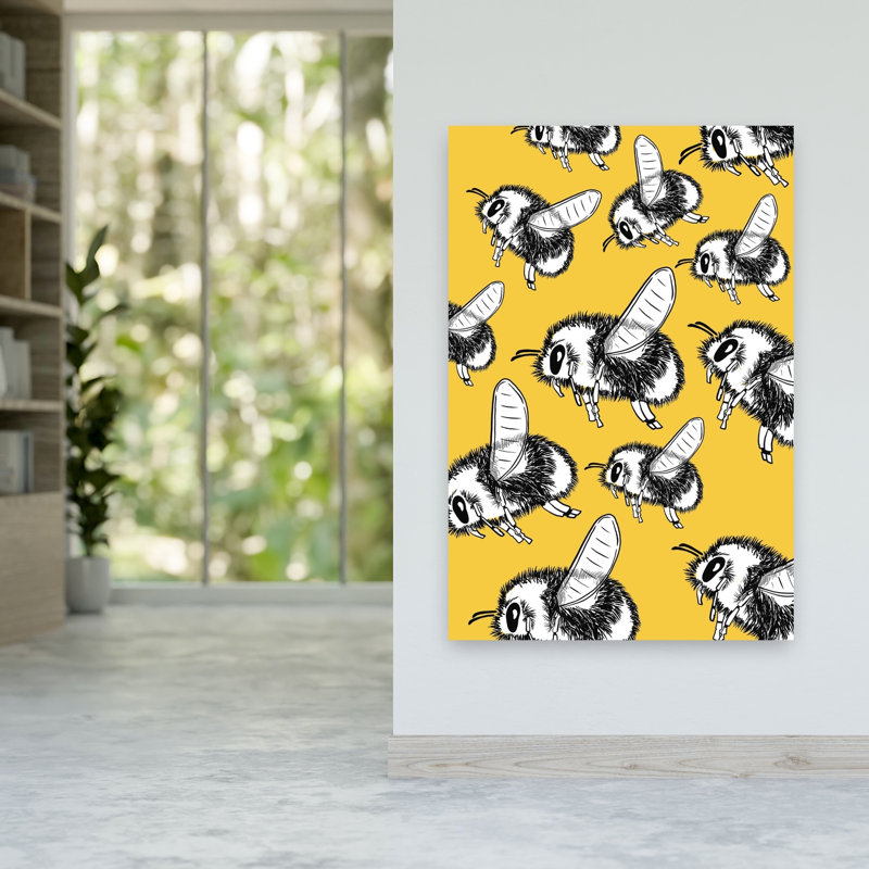 Abeilles volantes, abeille jaune, nature, printemps, affiche murale, H 60 po x l 40 po